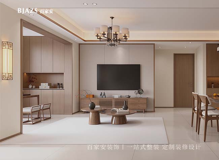 廈門湖邊灣璟小區(qū)80平新中式整裝裝修設(shè)計(jì)